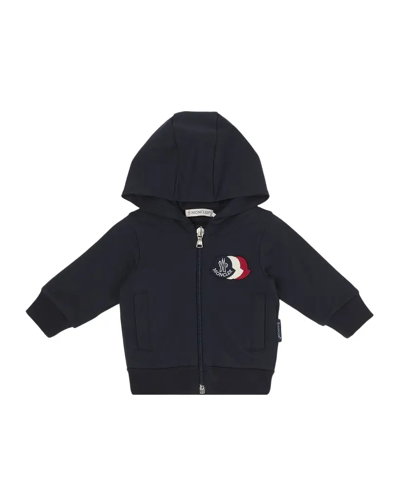 Moncler Boy 's Logo Cotton Zip-Front Hoodie, Size 6M-3
