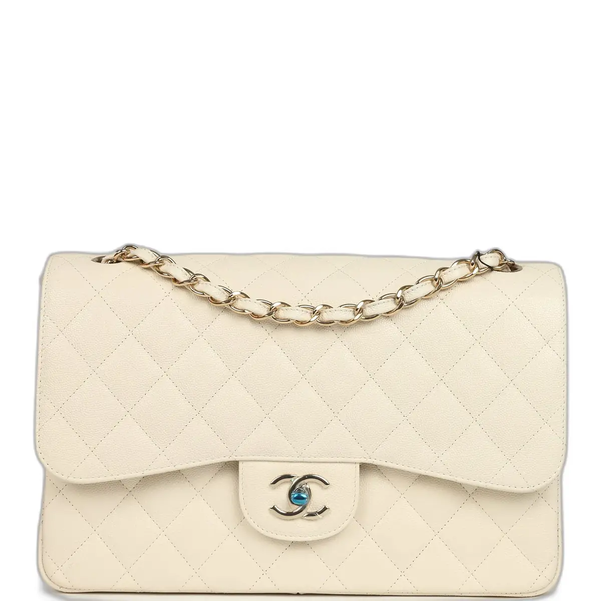 Chanel Chanel Jumbo Classic Double Flap Bag Cream Caviar Gold Hardware