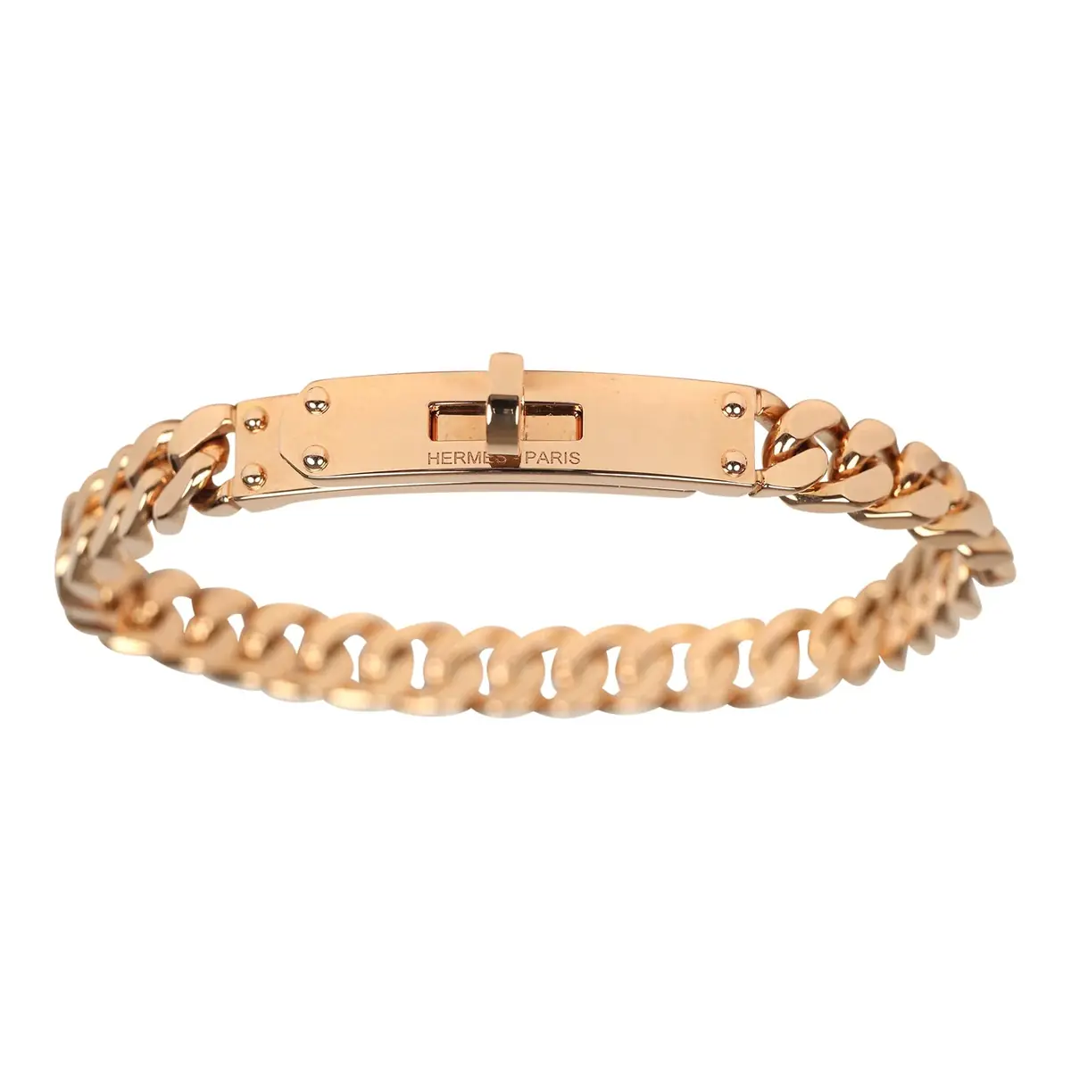 hermes Hermes Kelly Gourmette Bracelet XS 18K Rose Gold Hardware