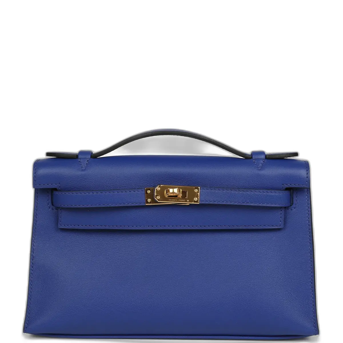 hermes Hermes Kelly Pochette Bleu Electric Swift Gold Hardware