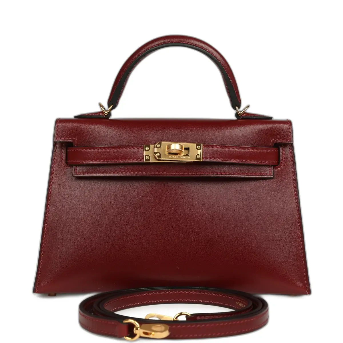 hermes Hermes Kelly Sellier 20 Rouge H Box Gold Hardware