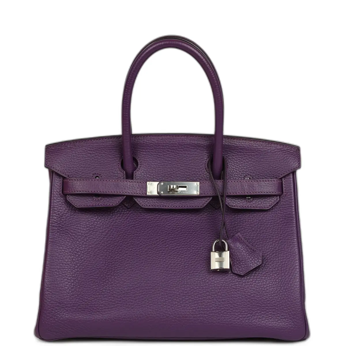 hermes Pre-owned Hermes Birkin 30 UItraviolet Clemence Palladium Hardware