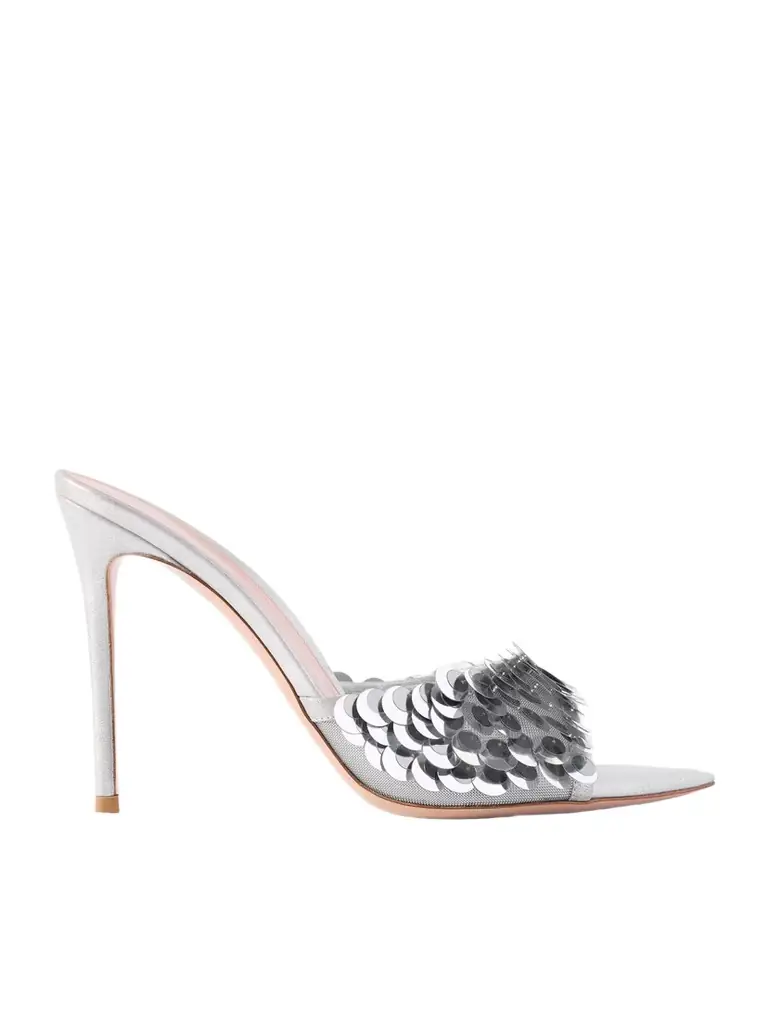 Gianvito Rossi 105 Sequined Mesh Mules