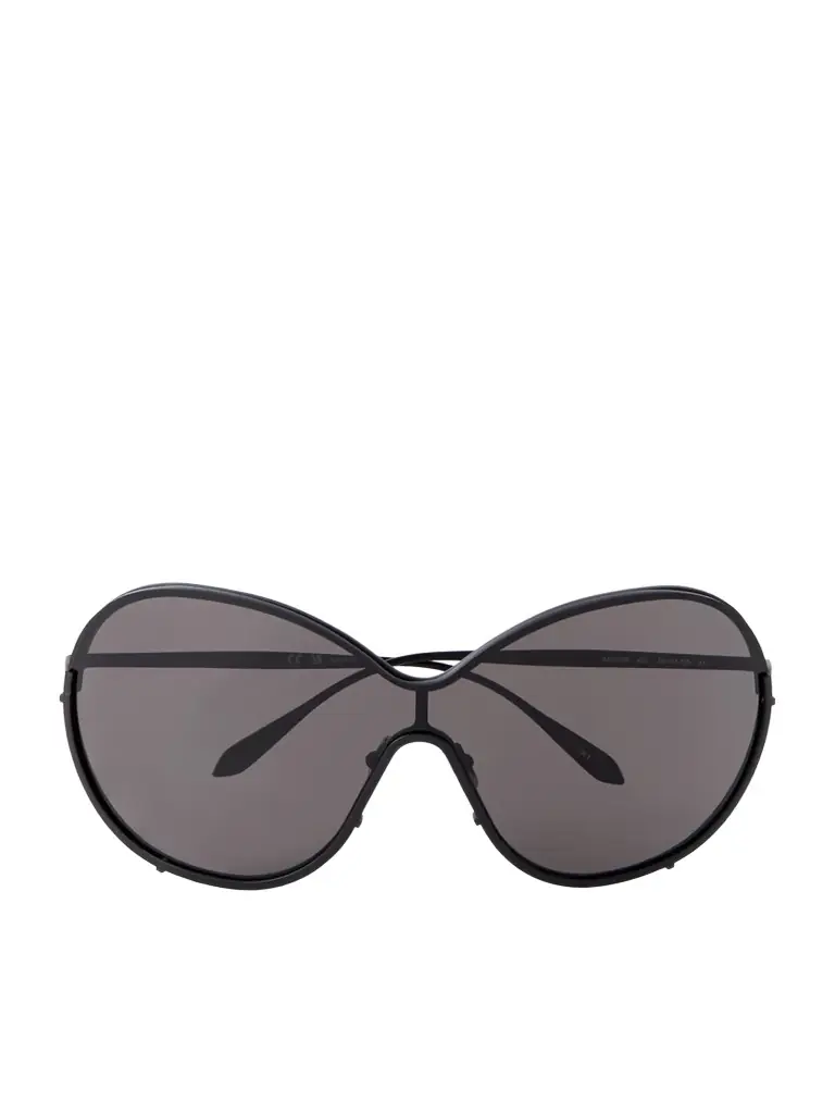 Alaïa Mask Large Round-frame Metal Sunglasses