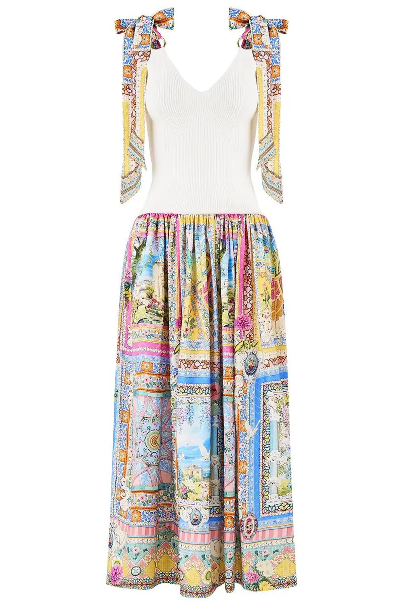 Camilla Bodice Splice Midi Dress