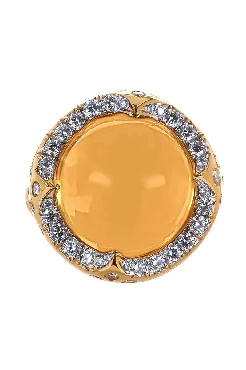 EDINA KISS Citrine Diamond Molten Ring