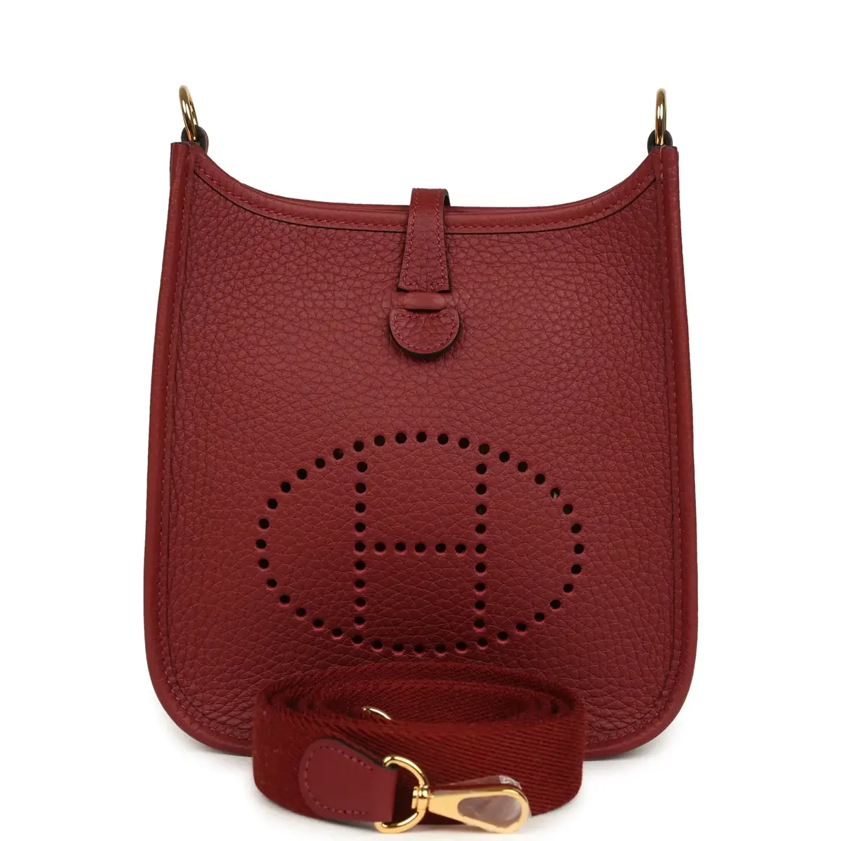hermes Hermes Evelyne TPM Rouge H Clemence Gold Hardware