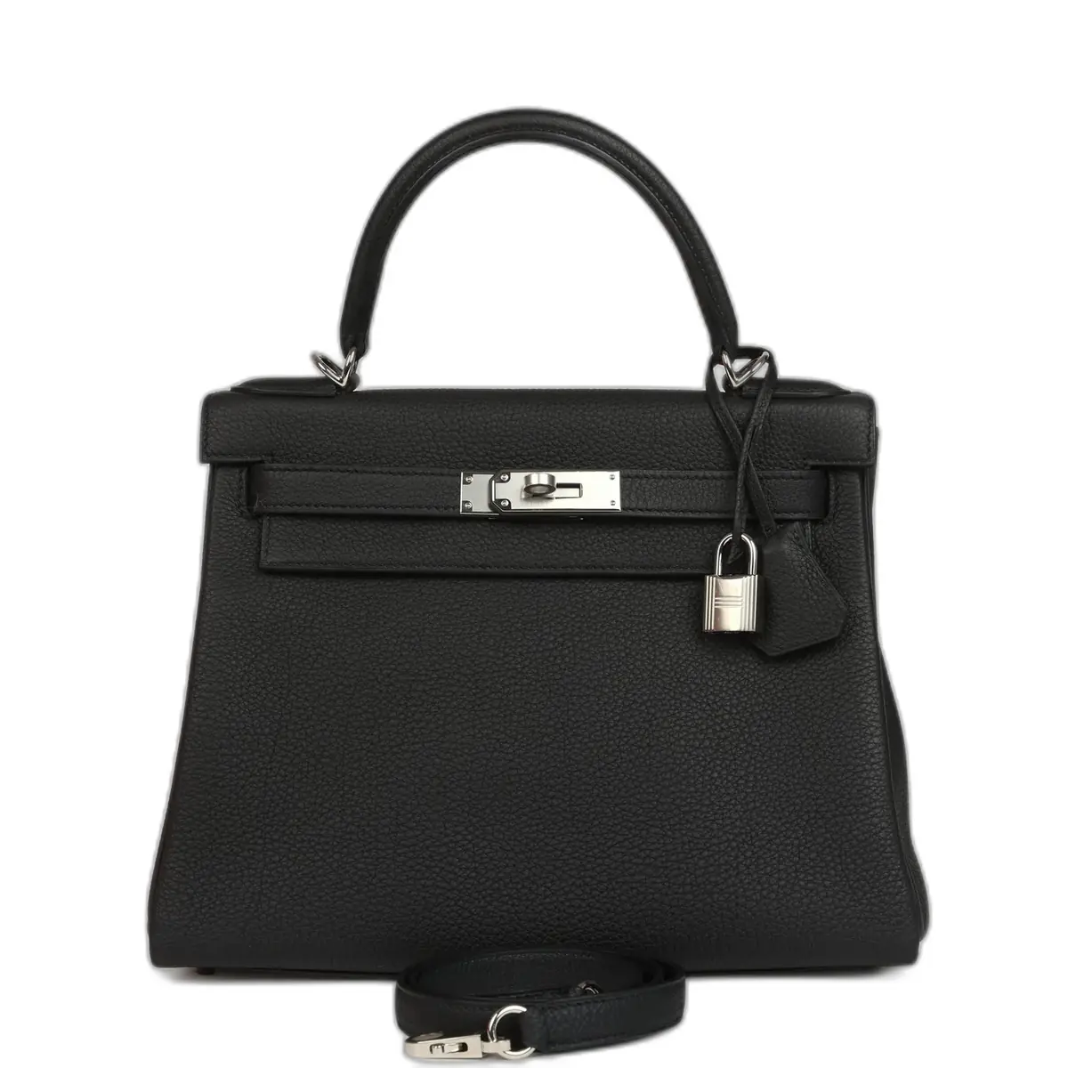 hermes Hermes Kelly Retourne 28 Black Togo Palladium Hardware