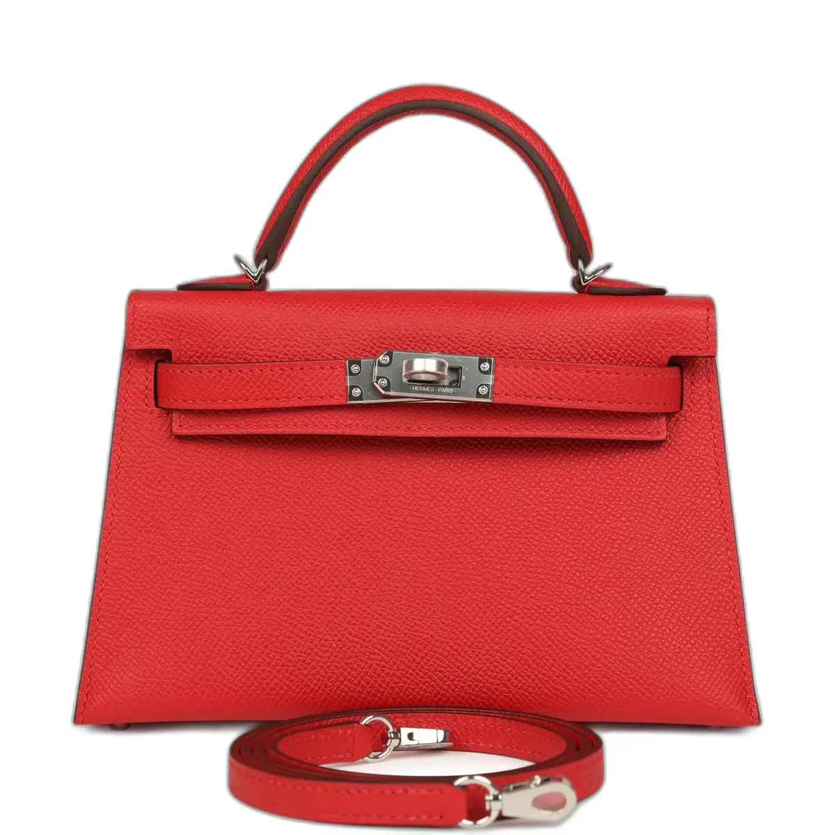 hermes Hermes Kelly Sellier 20 Rouge Radieux Epsom Palladium Hardware