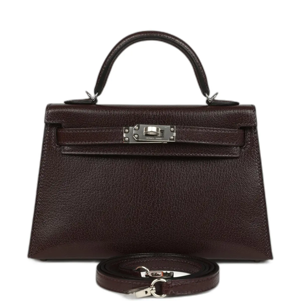 hermes Hermes Kelly Sellier 20 Rouge Sellier Chevre Chamkila Palladium Hardware