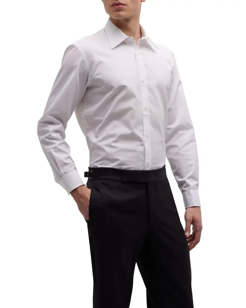 Charvet Men 's Cotton Poplin Dress Shirt
