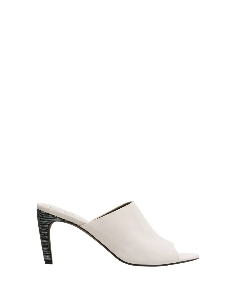 Brunello Cucinelli 80mm Monili Suede Mules