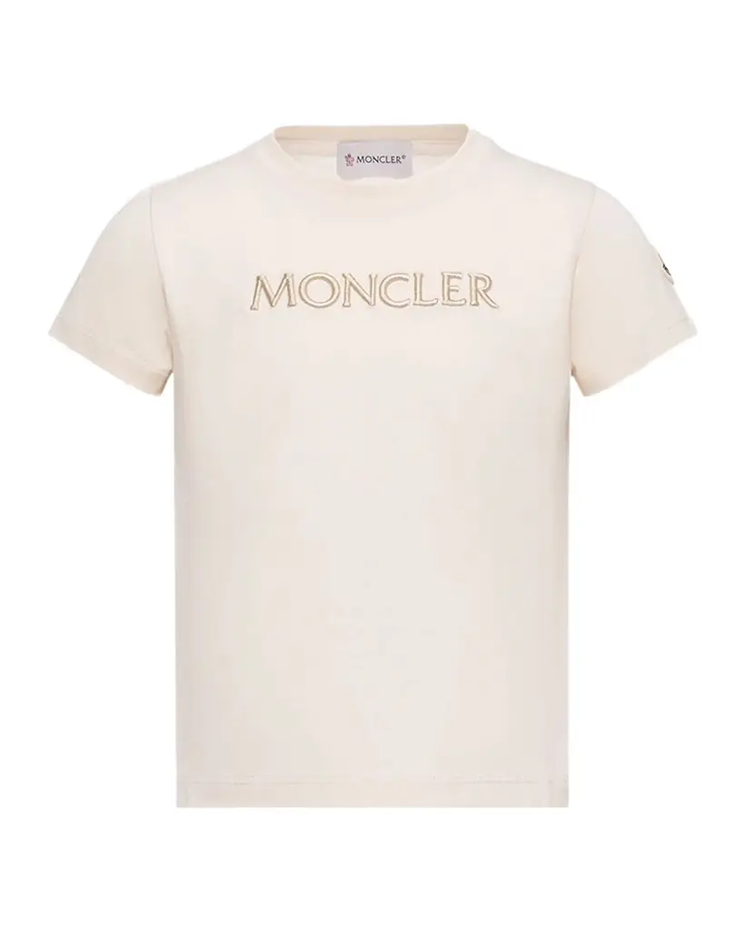 Moncler Girl 's Logo Embroidered Short-Sleeve T-Shirt
