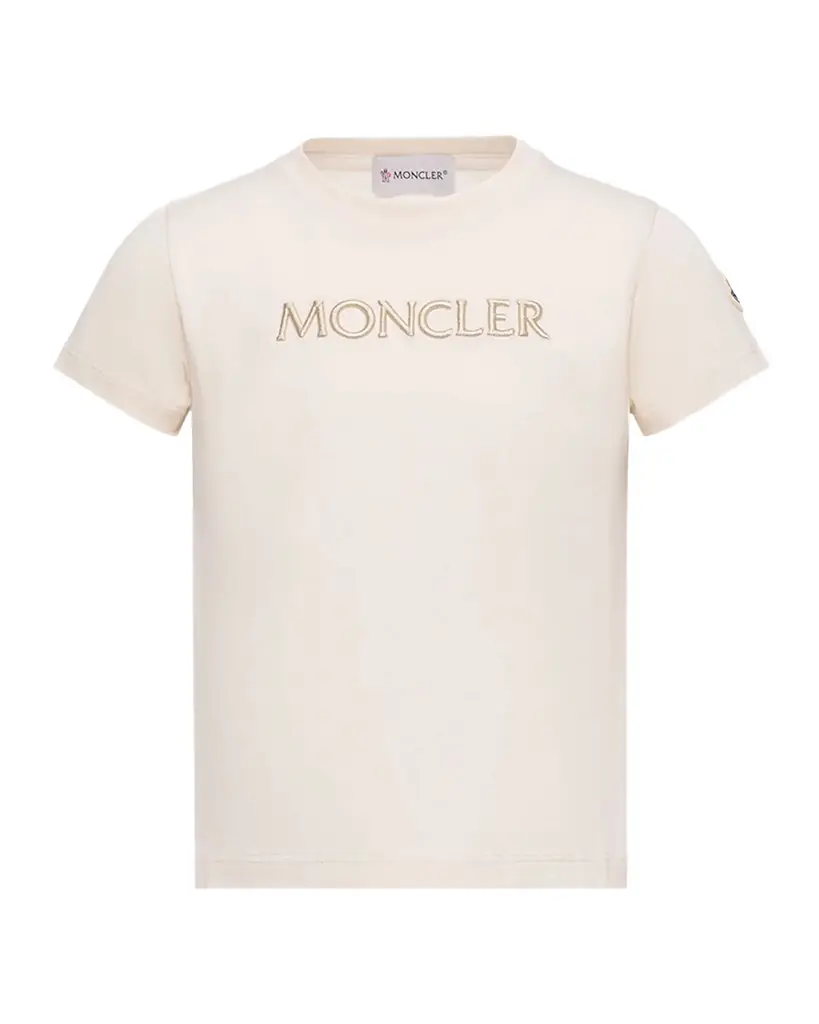 Moncler Girl 's Logo Embroidered Short-Sleeve T-Shirt, Size 4-