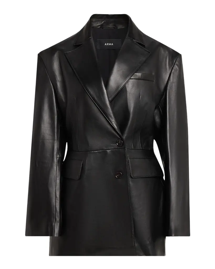 Arma Lydia Single-Breasted Lambskin Leather Jacket