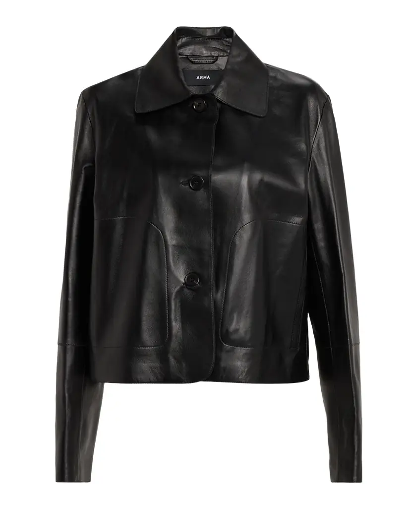 Arma Emy Cropped Lambskin Leather Jacket