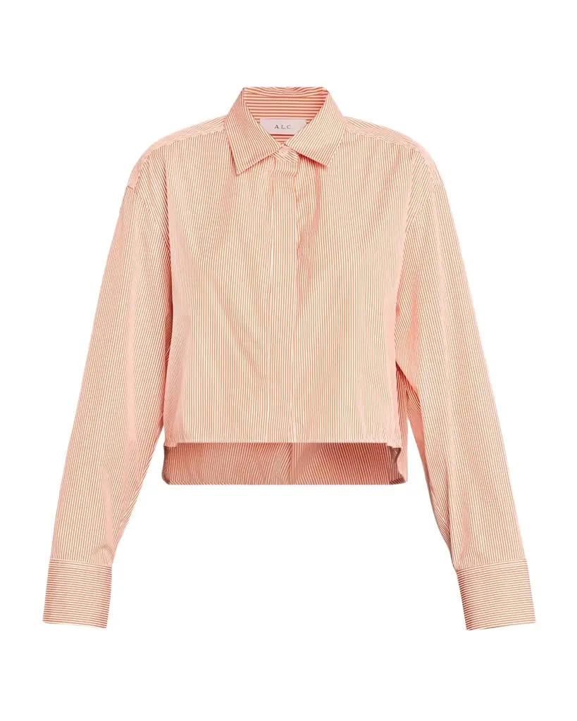 A.L.C. Maude Striped Cropped Shirt