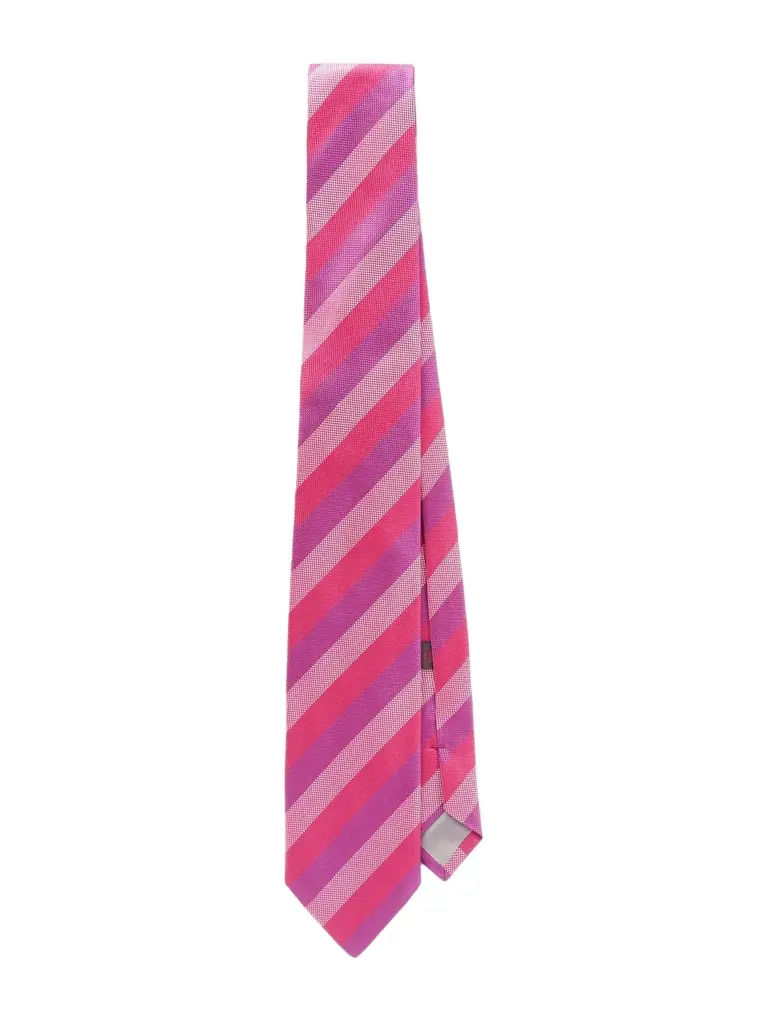 Charvet 8.5cm Striped Jacquard Silk Tie - Men