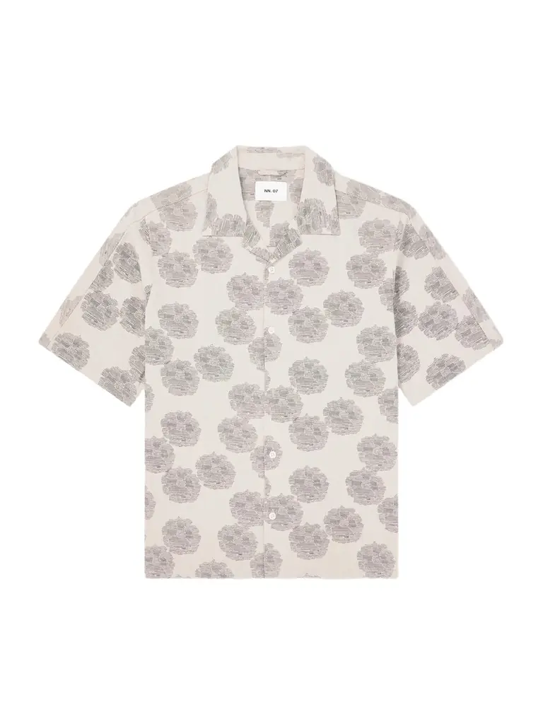 NN07 Ole 5396 Camp-Collar Printed Linen and Cotton-Blend Shirt - Men