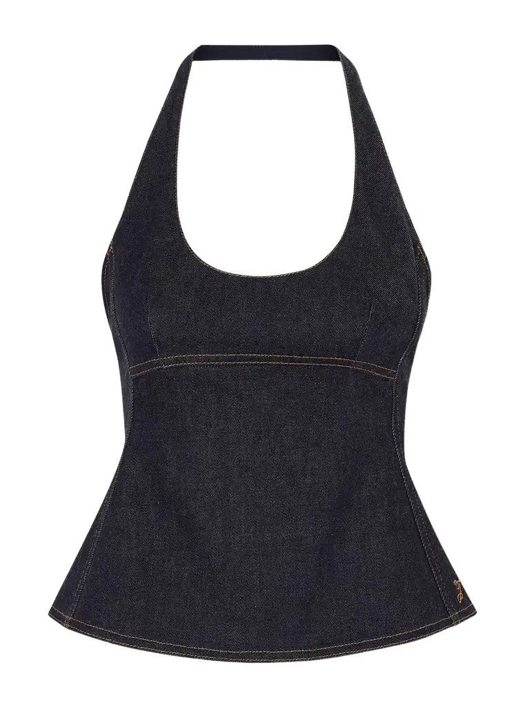 Jacquemus Lavoir Denim Halterneck Top