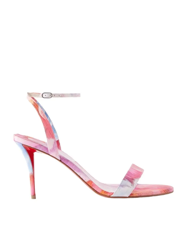 Christian Louboutin Miss Z 80 Floral-print Crepe De Chine Sandals