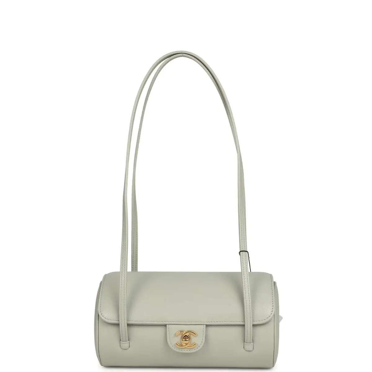 Chanel Chanel Preppy Coco Bowling Bag Light Green Shiny Caviar Brushed Gold Hardware