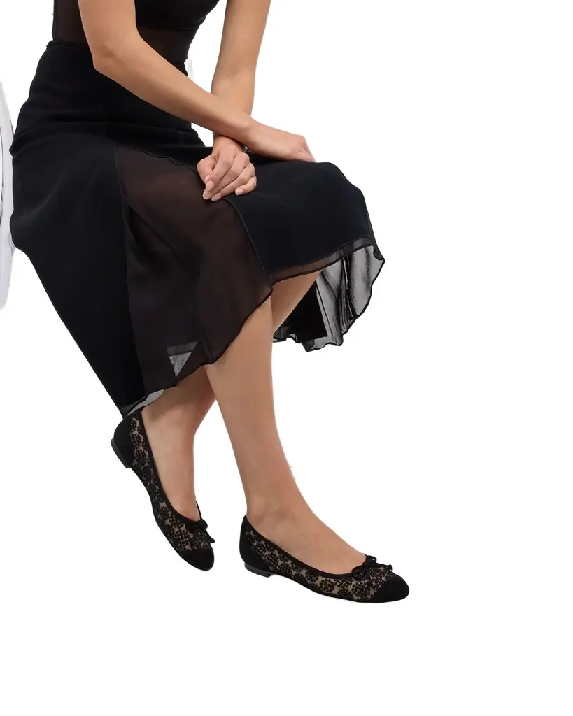 Manolo Blahnik Capbal Lace Cap-Toe Ballerina Flats