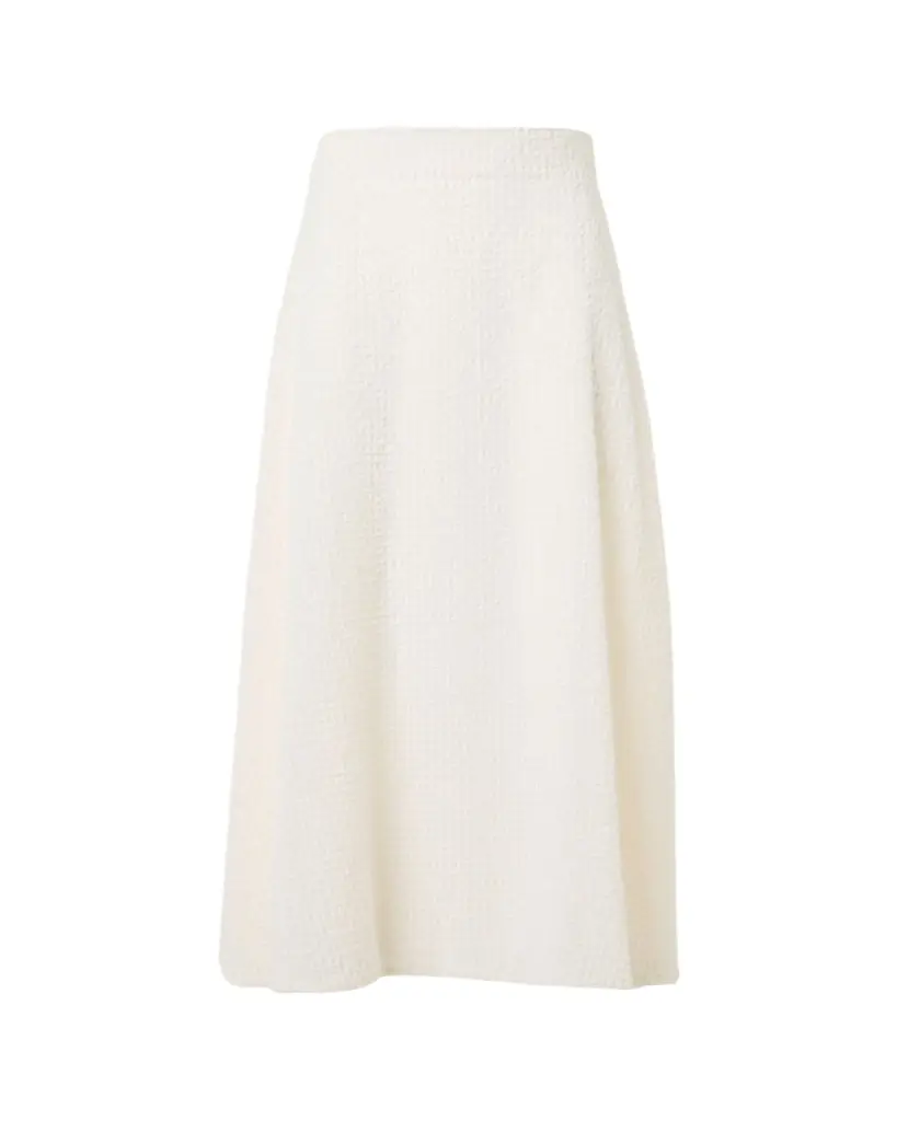 Akris Fringe Techno Grid A-Line Midi Skirt