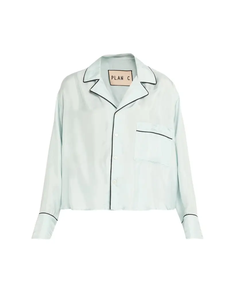 Plan C Long-Sleeve Cotton Twill Pajama Shirt