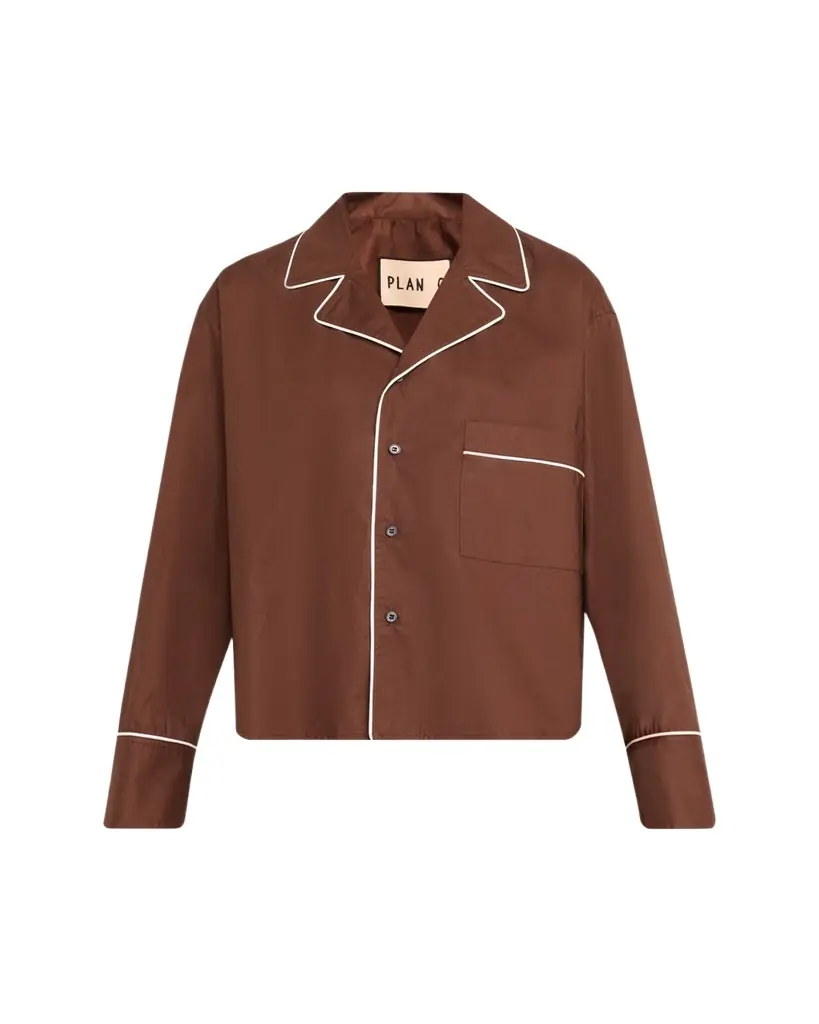 Plan C Cotton Long-Sleeve Pajama Shirt