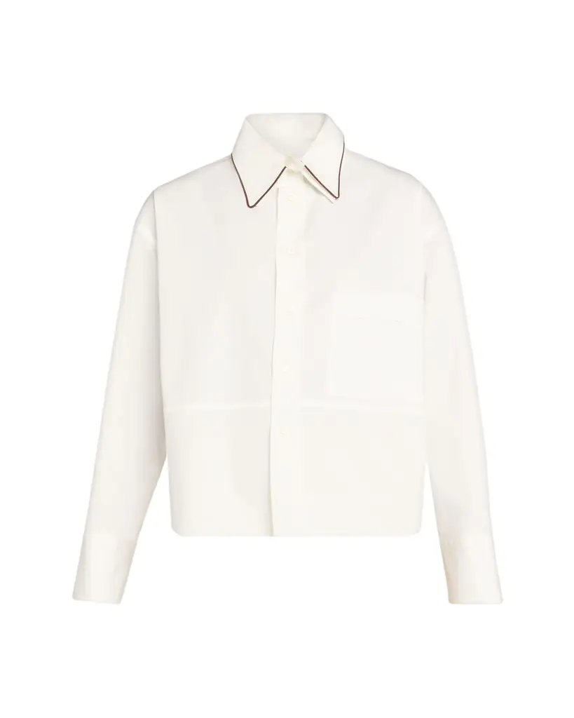 Plan C Detachable Double Collar Button-Down Shirt