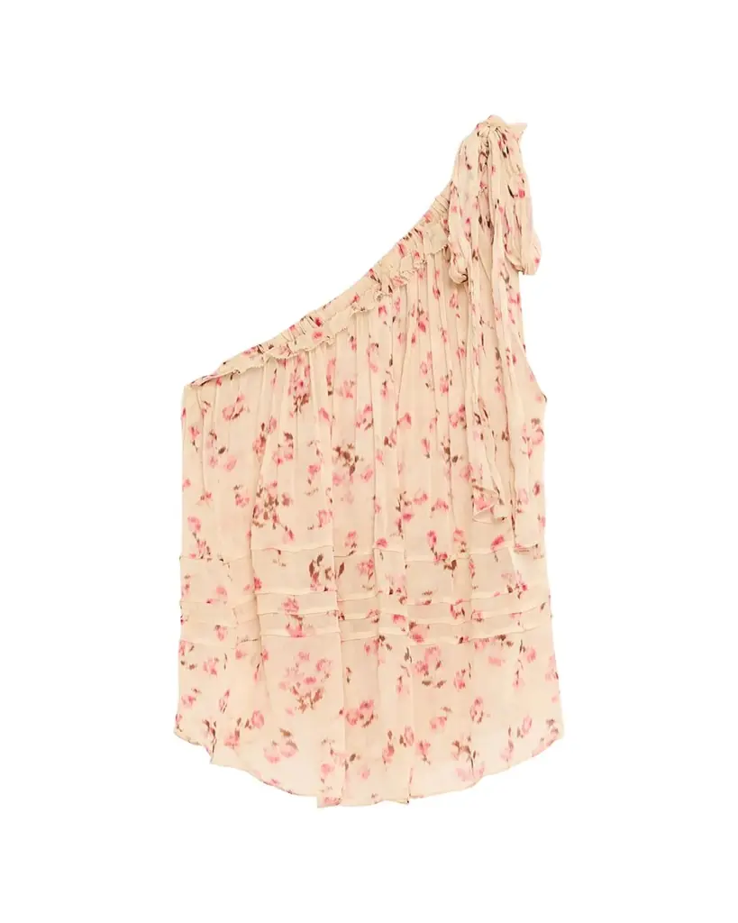 Etoile Isabel Marant Loeva Floral One-Shoulder Top