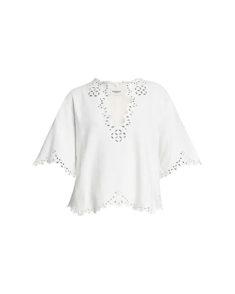 Etoile Isabel Marant Shana Eyelet Cotton Poplin Top