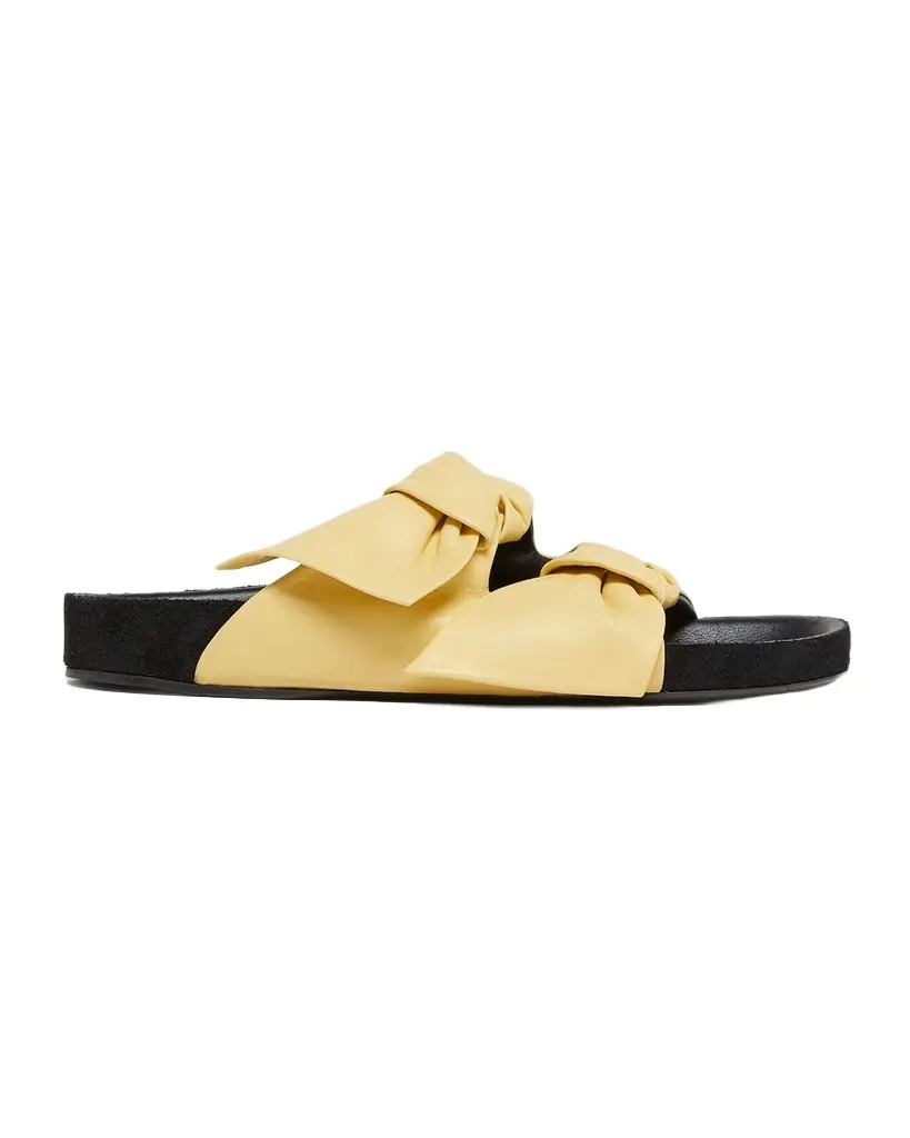 Isabel Marant Lennyo Double-Bow Leather Slide Sandals