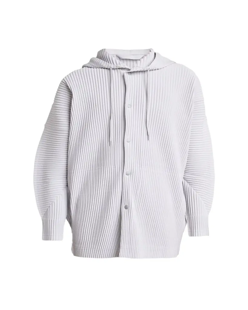 Homme Plisse Issey Miyake Men's Monthly Colors Pleated Snap-Front Hoodie