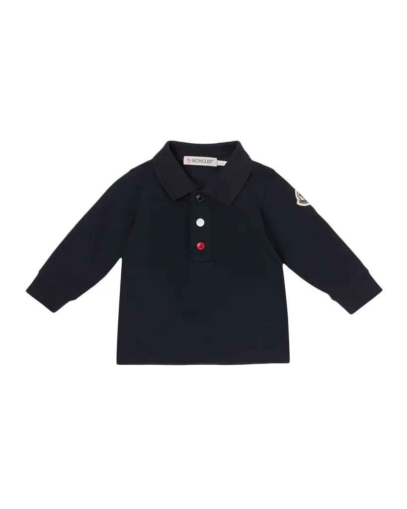 Moncler Boy 's Tricolor Cotton Piquet Polo Shirt, Size 6M-3