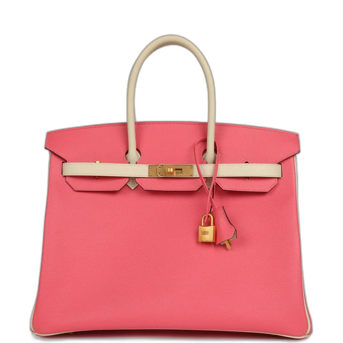 hermes Hermes Special Order (HSS) Birkin 35 Rose Azalee and Craie Epsom Brushed Gold Hardware