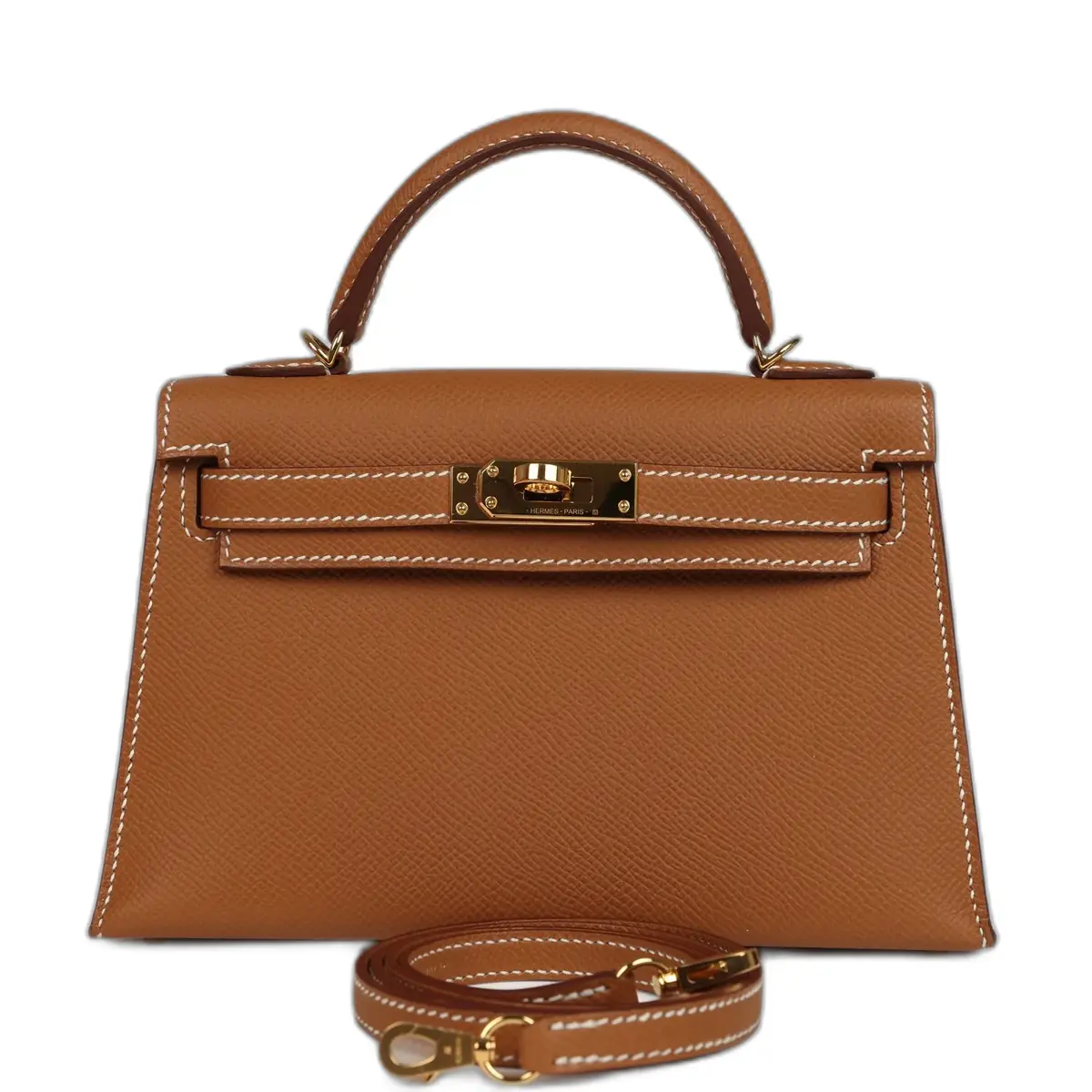 hermes Pre-owned Hermes Kelly Sellier 20 Gold Epsom Gold Hardware