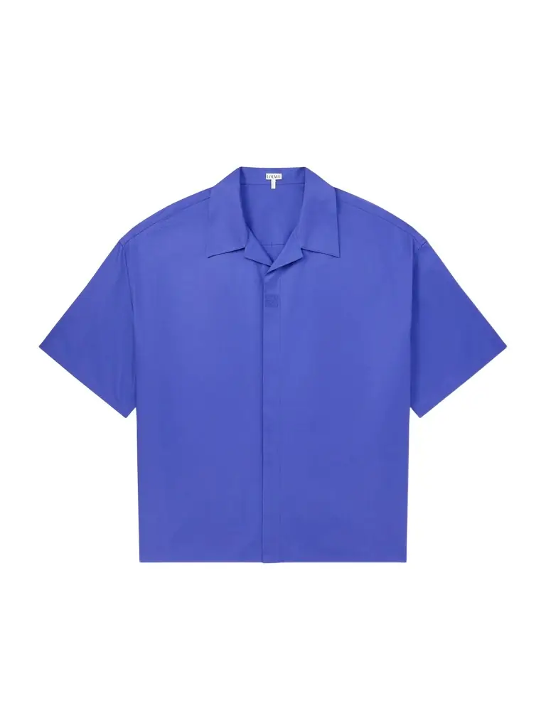 Loewe Camp-Collar Logo-Embroidered Cotton-Twill Shirt - Men