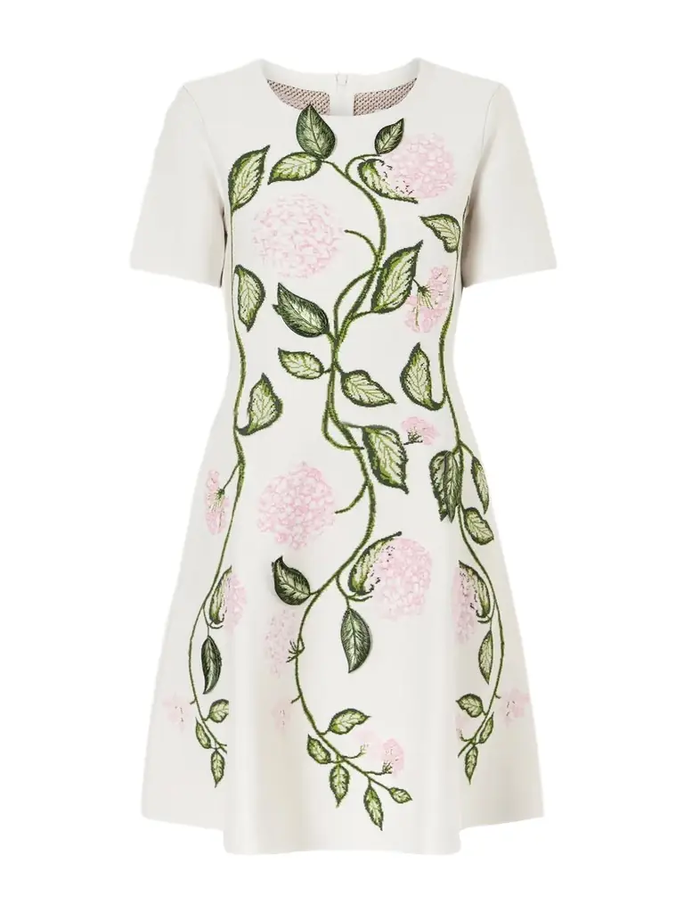 Oscar de la Renta Appliquéd Jacquard-knit Mini Dress