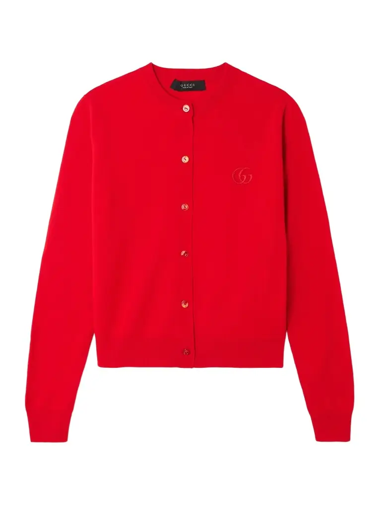 Gucci Embroidered Wool Cardigan