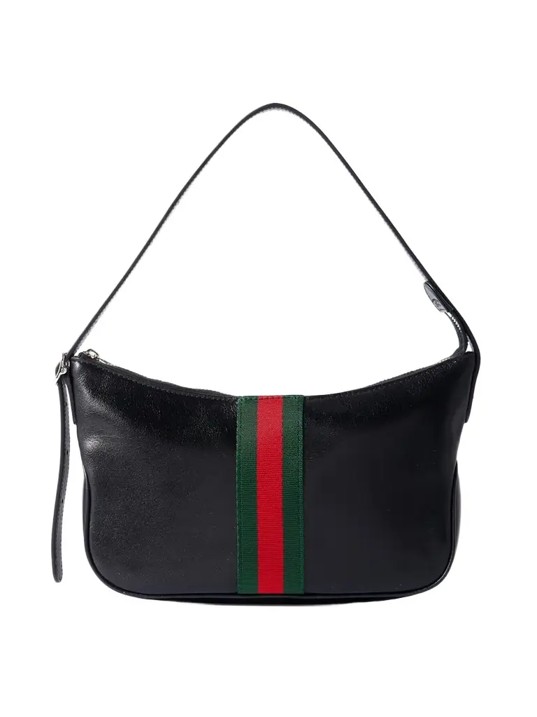 Gucci Lunetta Leather-trimmed Canvas-jacquard Shoulder Bag