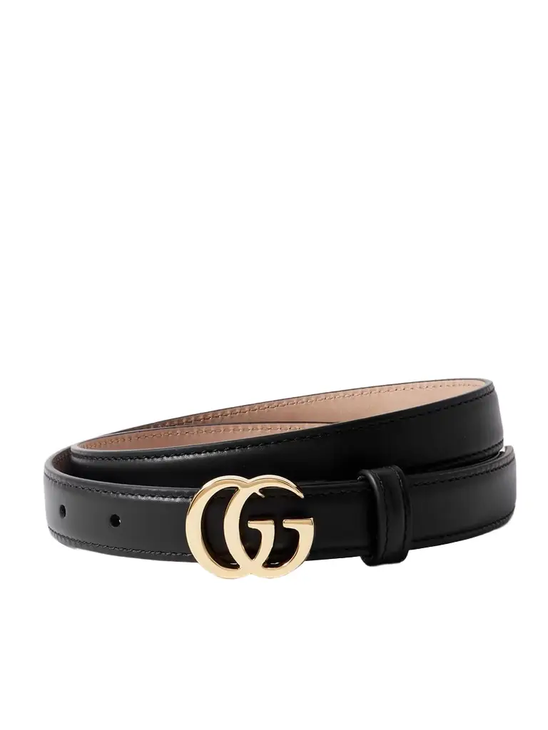 Gucci Flat Marmont Gg Leather Belt
