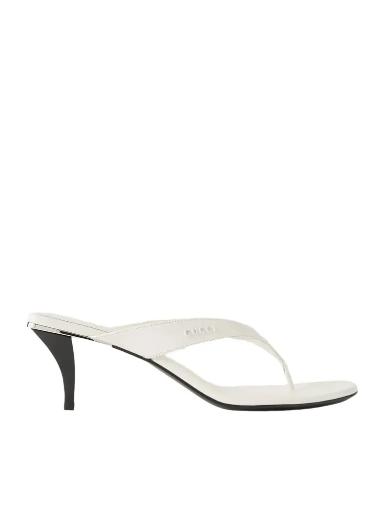Gucci Vittoria Logo-embellished Leather Thong Sandals