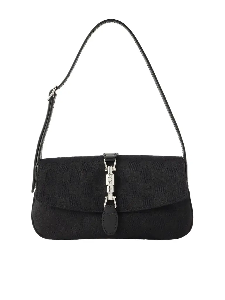Gucci Jackie 1961 Mini Leather-trimmed Canvas-jacquard Shoulder Bag