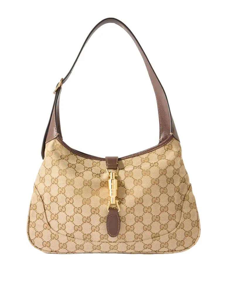 Jackie 1961 Medium Leather-trimmed Canvas-jacquard Shoulder Bag