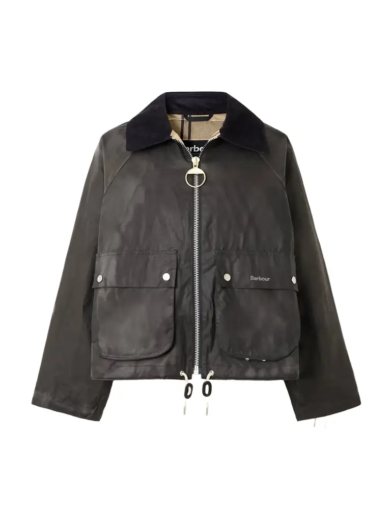 Barbour Marron Leather And Corduroy-trimmed Waxed-cotton Jacket