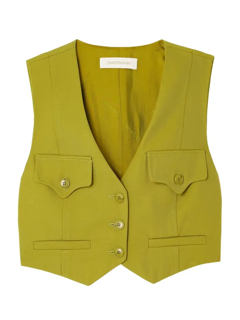 Zimmermann Luna Cropped Twill Vest