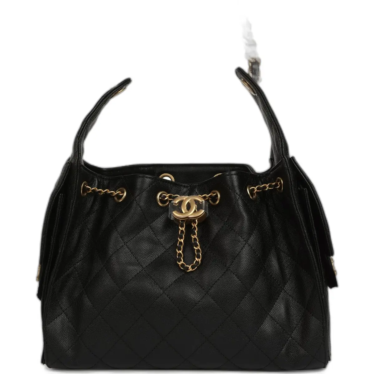 Chanel Chanel Small 25 Hobo Bag Black Caviar Antique Gold Hardware
