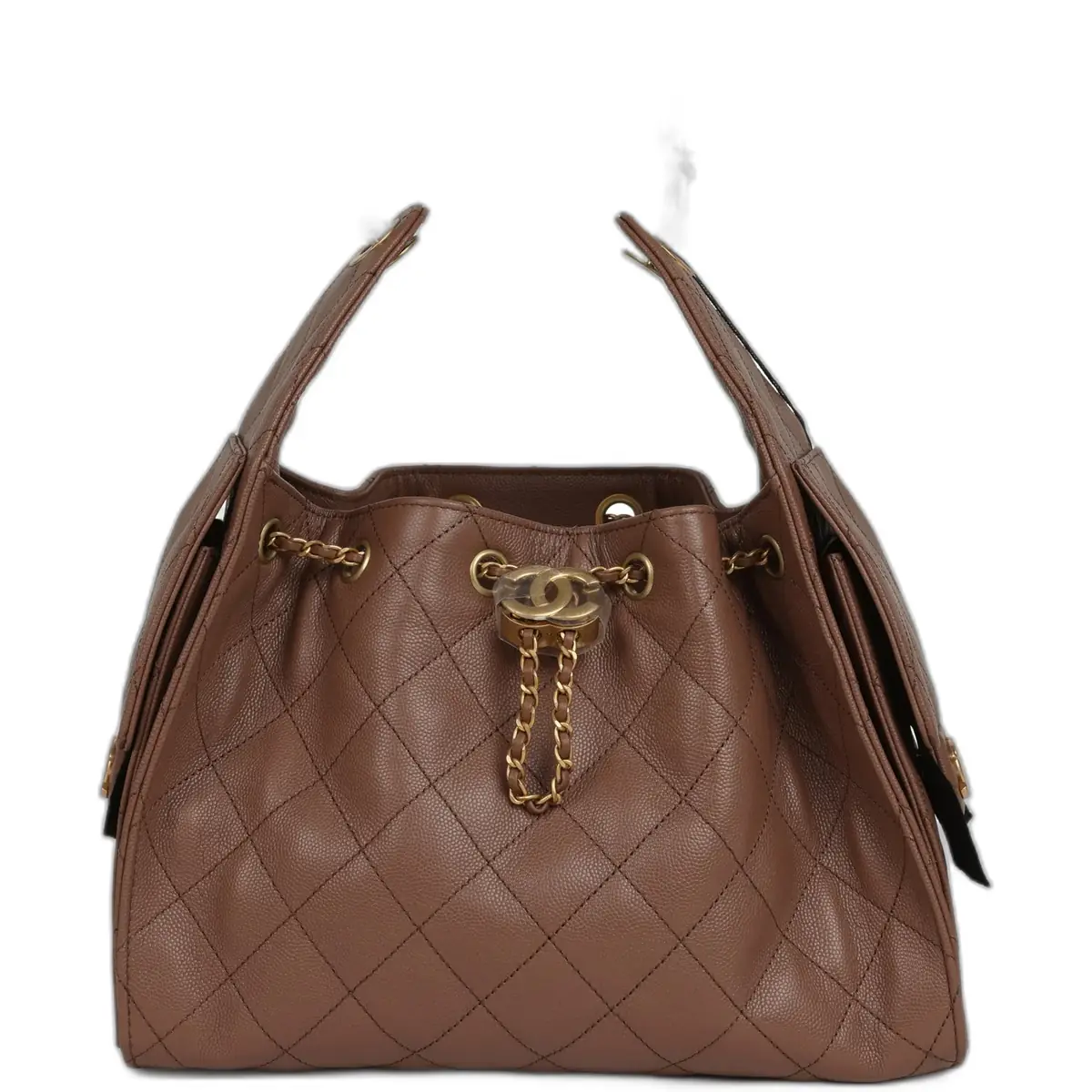 Chanel Chanel Small 25 Hobo Bag Brown Caviar Antique Gold Hardware